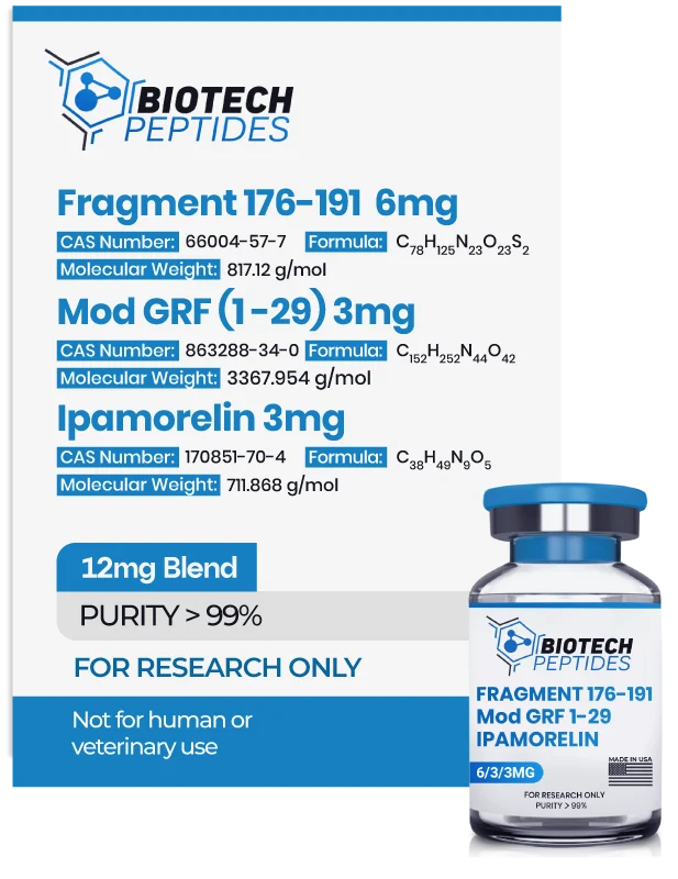 Fragment 176-191 &amp; Mod GRF 1-29 &amp; Ipamorelin Blend (12mg)