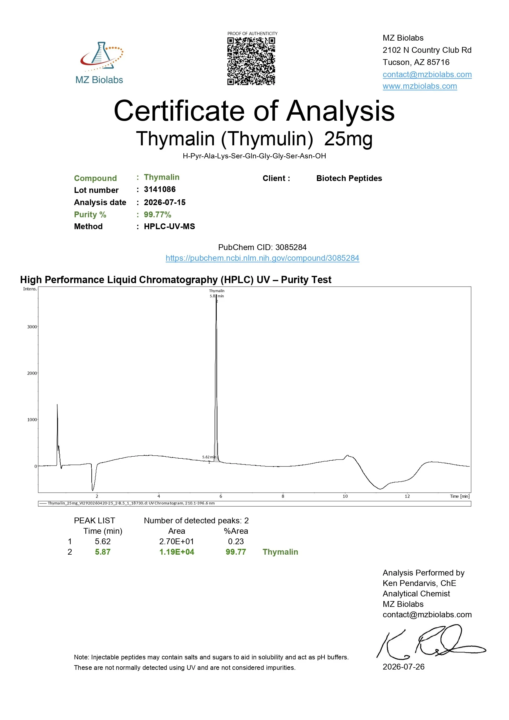 Thymalin (25mg) - Image 2